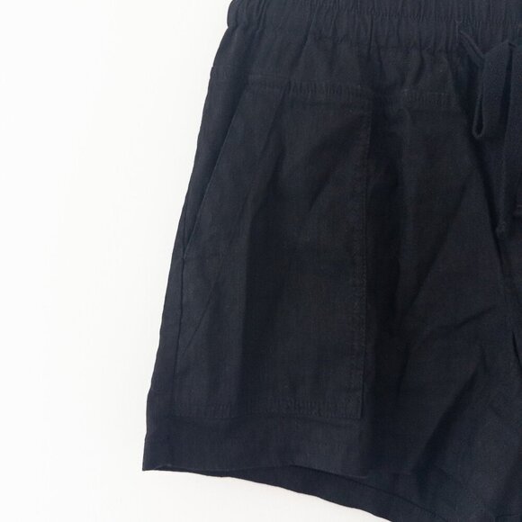 KUT Pull On Linen Blend Cargo Shorts in Black, Size Small - Picture 4 of 6